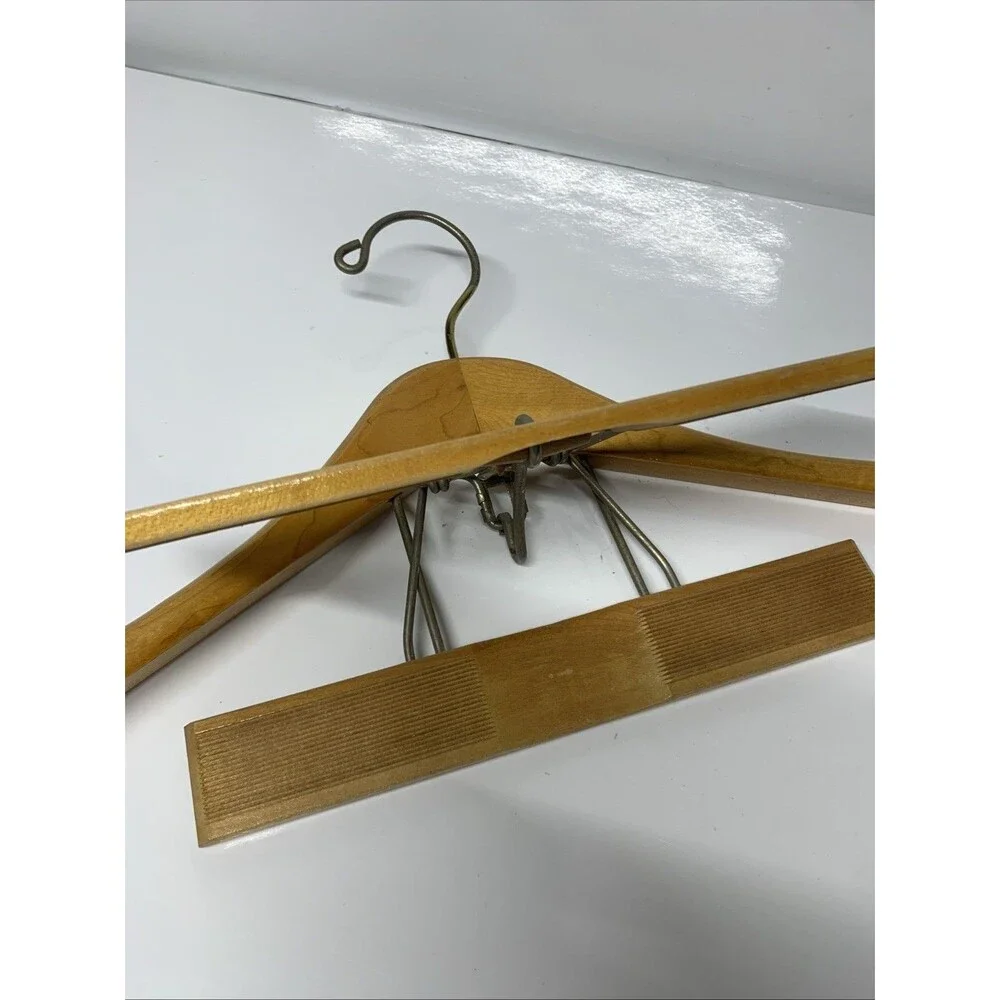 Vintage Setwell Deluxe 18” Wooden Combination Suit Hanger Jacket & Pants